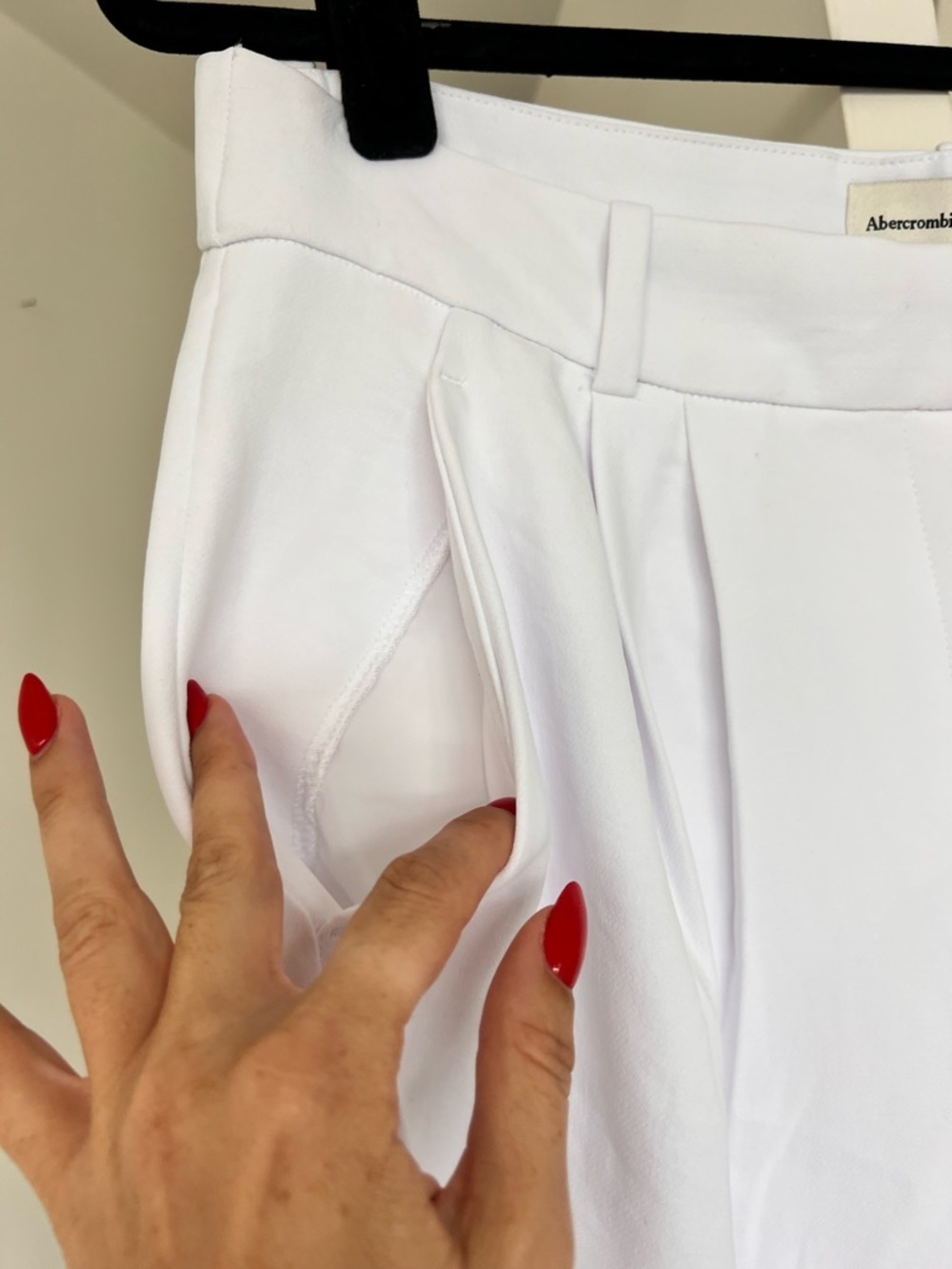 NWT Abercrombie & Fitch Sloane Tailored Wide Leg Pant- White- 32/14 LONG - Picture 6 of 15